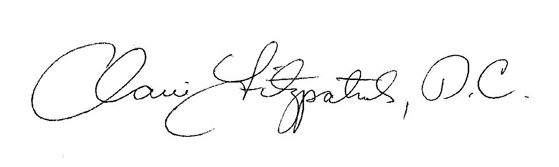 signed, Claire Fitzpatrick, D.C.